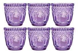 Find glass candle holders and votives at the lowest price guaranteed. 6 Pack Lillian Faceted Vintage Glass Candle Holders Light Purple For Use With Tea Lights Paperlanternstore Com Paper Lanterns Decor Party Lights More