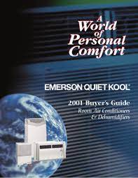 The emerson quiet kool dehumidifier controls humidity levels in your home with a simple touch of a button. Emerson Quiet Kool 12ht13 Air Conditioner Manualzz