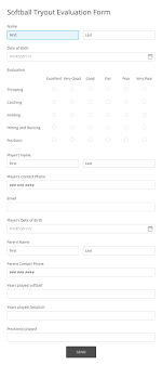 Run your softball tryouts, camps and team assessments with ease. Free Tennis Player Evaluation Form Template 123 Form Builder