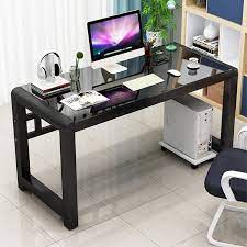 Based on your work, pick a desk that gives you ample storage and table space for your essentials. Computer Desk Large Tempered Glass Table Study Writing Desk Workstation For Home Office Black Amazon In Home Kitchen