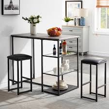 .room table ,glass dining room table sets ,small dining room table sets ,inexpensive dining room sets dining table set deals ,dining room table chairs ,round white dining room table ,dinette table and • seagrass counter stools suitable for outdoor and indoor furniture. Vecelo Glass Shelf Dining Set For 2 Counter Height Table Set With Storage Walmart Com Walmart Com