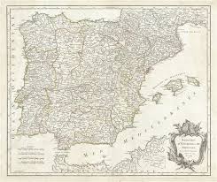 Le portugal et l'espagne sont comme deux frères. Carte Des Royaumes D Espagne Et De Portugal Dans Laquelle Sont Tracees Les Routes Des Postes Geographicus Rare Antique Maps