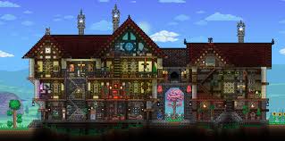 german medieval house in journey mode terraria terraria house ideas terrarium base terraria house design