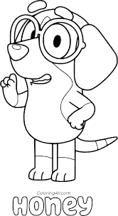 Click on the coloring page to. Honey From Bluey Coloring Page Coloringall