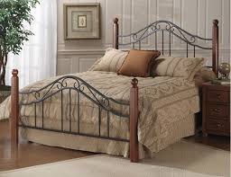 Classic Wood And Wrought Iron King Size Poster Bed Headboard Footboard And Rails Hillsdale Camas Metalicas Camas Camas Tapizadas