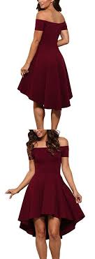 Losrly Womens Short Fit And Flare Bridesmaid Dress Prime Dark Red Burgundy Wine Maroon M 8 Flared Bridesmaid Dresses Short Bridesmaid Dresses Dark Red Dresses