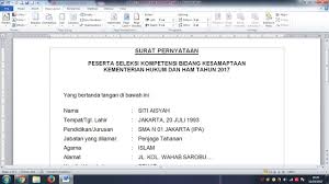 Terkait surat pernyataan, kemenkumhan pun sudah memberikan contoh maupun formatnya. Surat Pernyataan Kesamaptaan Cpns Kemenkumham 2017 Cara Mengisi Youtube