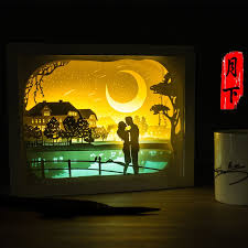 Light Paper Sculpture 3d Lamp Remote Control Lamp Lamp Diy Hand Creative Gift Lamp Bedroom Bed Iskusstvo V Zasteklyonnoj Vitrine Dekorativnye Podelki 3d Kartiny