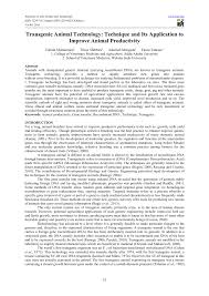 Pdf Transgenic Animal Technology Technique And Its Application To Improve Animal Productivity
