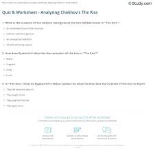 Buzzfeed editor keep up with the latest daily buzz with the buzzfeed daily newsletter! Quiz Worksheet Analyzing Chekhov S The Kiss Study Com