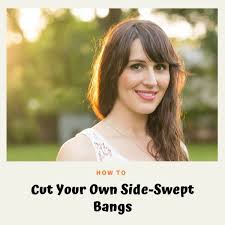 The width of your fingers also protects your face from the pointy scissors. 3 cut the length. How To Cut Your Own Side Swept Bangs Bellatory