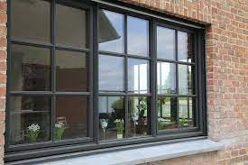 Ramen Alu Zwart Materiaal Aliplast Eco Futural Kleur Ral9005 Lc Gitzwart Buitenramen Ramen Erker Voorkant Huis