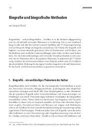 Wenn du eine biografie schreibst, entscheidest du selbst, was du besonders interessant an der person findest. Pdf Biografie Und Biografische Methoden In Der Kulturwissenschaft Jacques Picard Academia Edu