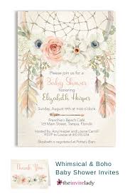 Bohemian Dream Catcher Pink Baby Shower Invitation Boho Baby Shower Invitations Bohemian Baby Shower Baby Shower Invites For Girl