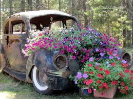 The outdoors of the home must then be at its. Old Car New Flowers Garden Yard Ideas Rusty Garden Front Garden Design