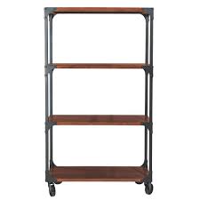 Industrial Empire 4 Shelf Open Bookcase In Black Open Bookcase Bookcase Etagere Bookcase