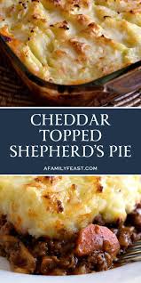 Cheddar Topped Shepherd S Pie Hearty Meat Filling With Cheddar Mashed Potato Topping Super Delicious This Rec Baby Food Recipes Recipes Quick Beef Recipes