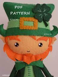 Pdf Sewing Pattern To Make A Felt Leprechaun Bastidor Decorativo Manualidades Decoracion De Flores De Papel