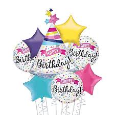 Check spelling or type a new query. Prismatic Confetti Happy Birthday Deluxe Balloon Bouquet 8pc Party City