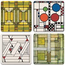 It uses long horizontal bands of windows and trim to evoke the prairie landscape. Coasterstone Absorbent Stone Coasters Frank Lloyd Wright Art Glass Designs Multi Colored Buy Online In Antigua And Barbuda At Antigua Desertcart Com Productid 4252870
