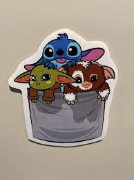 Amazon Com Baby Yoda Sticker Mandalorian Inspired Sticker Baby Yoda Baby Yoda Decal Lilo And Stitch Sticker Lilo And Stitch Handmade Products