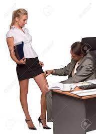Sexual Harassment In The Office Workplace. Businessman Sitting In The Office  Touches Female Colleague Body. Stock Photo, Picture and Royalty Free Image.  Image 80371339.