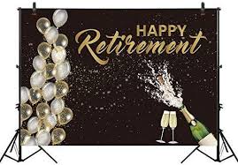 Allejoy Fabric 8x6ft Happy Retirement Backdrop For Party Event Decorations Photography Pictures Champagne Champagne Balloons Backdrops For Parties Event Decor