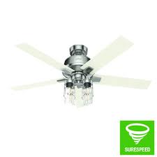 Hunter® copenhagen 54 noble bronze indoor led ceiling fan. Hunter Crystalline 52 Brushed Nickel Indoor Led Ceiling Fan At Menards