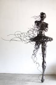 Contemporary Ballerina Steel Sculpture Unravel Medium Mild Steel Size 2500 X 1600 X 600 Mm Wire Art Sculpture Creative Art Wire Art