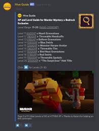 Members of the hive team (those with yellow usernames) may have hub titles that are not yet obtainable. Hive Info Commands