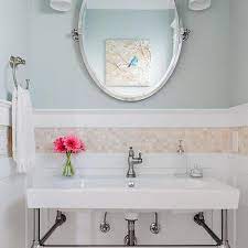 We're smack in the middle of renovating the kids bathroom and i've also been helping my aunt who's completely renovating all three of her bathrooms at (almost) the same time. Beige Grid Mosaic Border Tiles Design Ideas