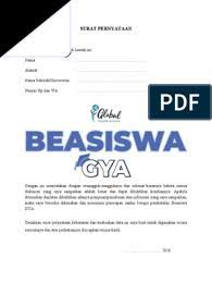 Fungsi dokumen pendukung yang surat pernyataan yang mendukung pernyataan dari dokumen lainnya. 01 Surat Pernyataan Keabsahan Dokumen Beasiswa Gya