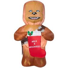 We all know that kids love santa claus because he brings gifts to them every. Gemmy Airblown Inflatables Christmas Inflatable Chewbacca With Stocking 5 Walmart Com Walmart Com