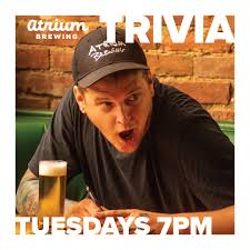 Our online beer trivia quizzes can be adapted to suit your requirements for taking some of the top beer quizzes. Atrium Brewing Starting June 15th Every Tuesday Is Facebook