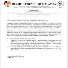 Olympic council of malaysia, or commonly mom, is the national olympic committee representing malaysia. Olympic Council Of Malaysia Ocm Executive Board Reviews Its Activities Amidst Covid 19 Pandemic The Executive Board Of The Olympic Council Of Malaysia Ocm Held Its 19th Meeting For The Term 2018