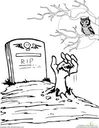 You can use our amazing online tool to color and edit the following grave digger coloring pages. Color The Spooky Grave Worksheet Education Com Halloween Coloring Pages Halloween Coloring Coloring Pages