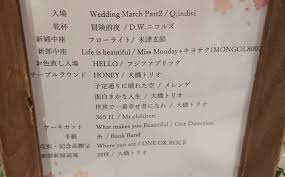 直前でも用意可能 結婚式のセットリストを手作りして飾る花嫁さんが増えてる 結婚式 セット にのあい 結婚 式 の