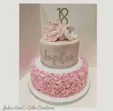 Pretty Pink Ruffle Birthday Cake Pink Birthday Cakes Cake 18th Birthday Cake