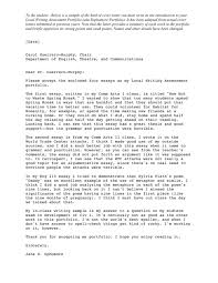In order to earn a b grade you must include the following in your portfolio: Local Writing Assessment Sample Cover Letter