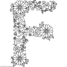 Free Downloads Floral Alphabet Letter F Coloring Pages Coloring Coloringbook Coloringpages Floral Alphabet Coloring Pages Floral Letters Coloring Letters