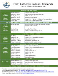 Term Dates Faith Lutheran College Redlands
