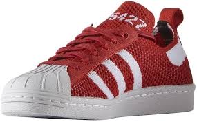 Er hat eine zehenkappe aus gummi mit einer mischung aus leder und einer außensohle mit fischgrätmuster. Adidas Rot Superstar 80s Primeknit W Lush Red S75427 41 1 3 Amazon De Schuhe Handtaschen