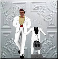 Selecting the right white tux to add to your formal wear may seem like an easy choice. Second Life Marketplace White Black Gold Tuxedo With White Red Waist Band Shoes