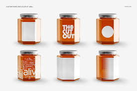 This is a beautiful square shape pizza box mockup that is placed on a black color background with a top view. Honey Jar Mockup Set Honey Jar Jar Packaging Jar