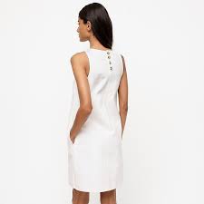 J Crew Denim Shift Dress In White In 2020 White Dress Dresses Shift Dress