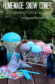 I've tried many recipes, made a few adjustments and have finally come up with the easiest recipe that is sure to be a crowd pleaser for not just the kiddos but the adults so let's get started and make some homemade snow cone syrup! Homemade Snow Cones 3 Ingredient Syrup Recipe Hoosier Homemade