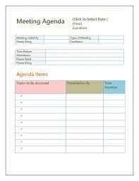 A meeting agenda should be in outline format in a readable type size. 46 Effective Meeting Agenda Templates á… Templatelab