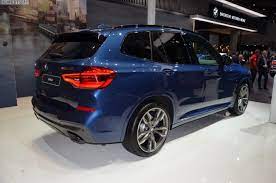 The bad getting carried away with options results in steep price tag. Iaa 2017 Bmw X3 M40i G01 In Phytonic Blue Live Fotos