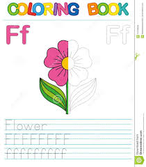Nice alphabet coloring pages with big drawings and letters. Vector Coloring Book Alphabet Restore Dashed Line And Color The Picture Letter F Flower Stock Vector Illustration Of Capital Elementary 107249039