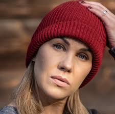 Red Merino Wool Fisherman Beanie for Man, Unisex Hand Knit Ribbed Docker  Hat, Mens Watch Cap, Autumn Winter Cuff Beanie Hat